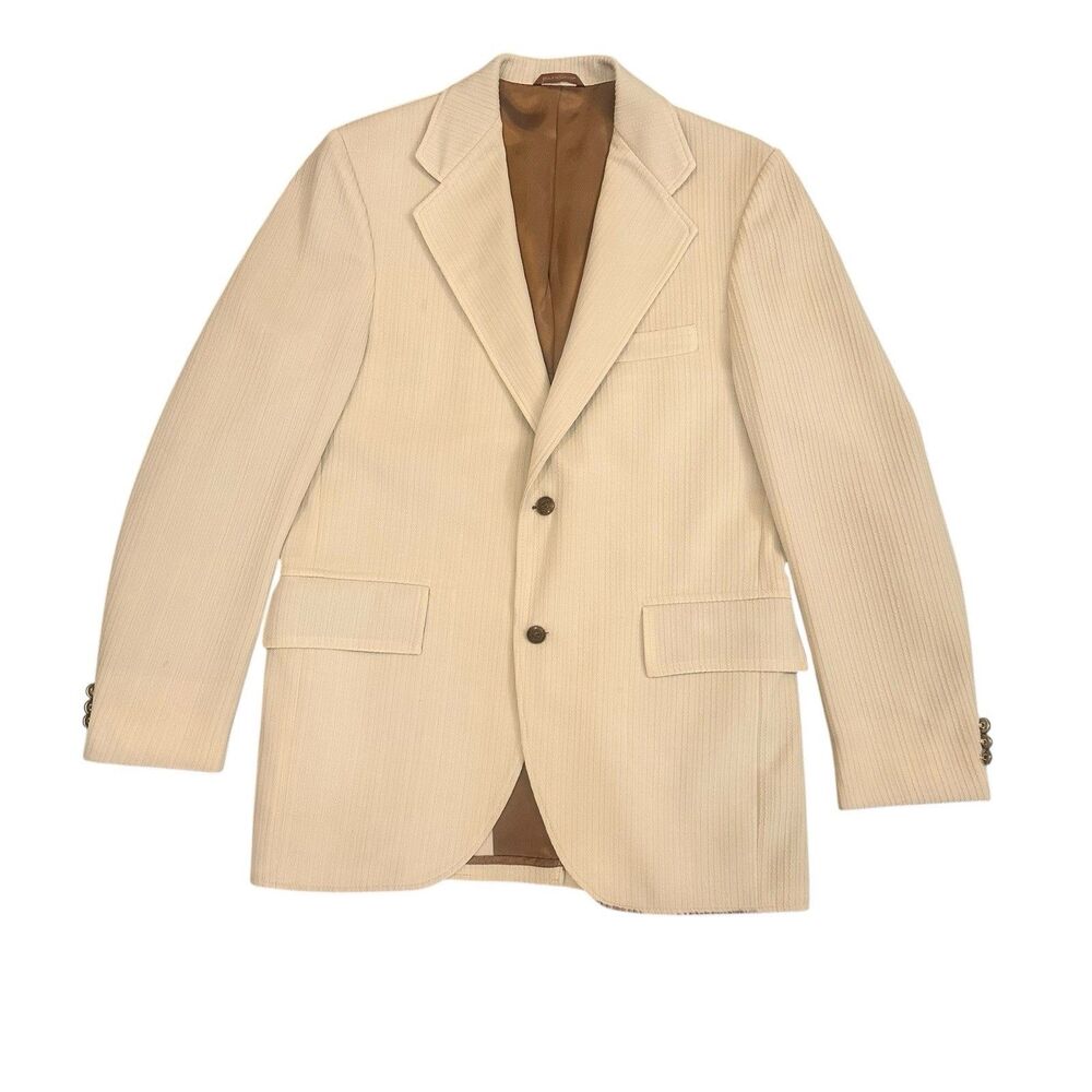 WR Derby of San Francisco  Blazer Mens 40L Sport Coat Vintage Cream READ